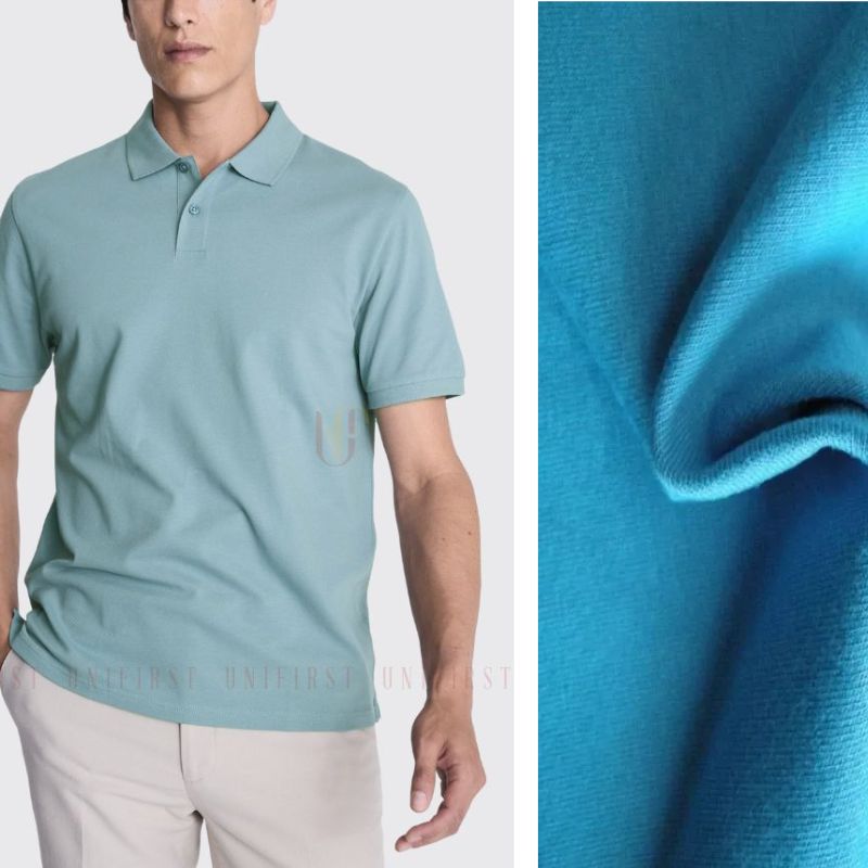 Chất liệu may đồng phục polo thoáng mát, thấm hút tốt
